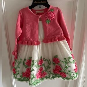 American Princess Pink and White Floral Dress